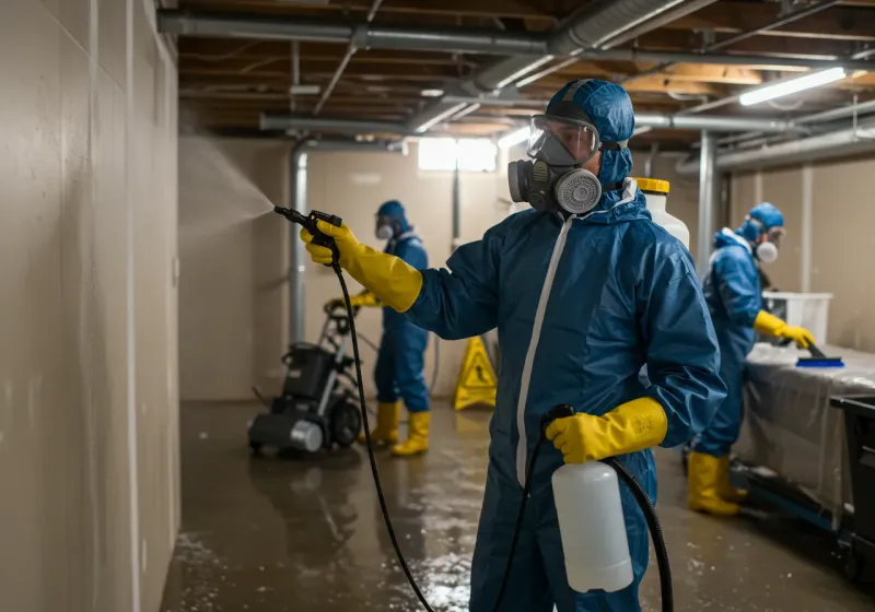 Basement Sanitization and Antimicrobial Treatment process in Eaton, IN